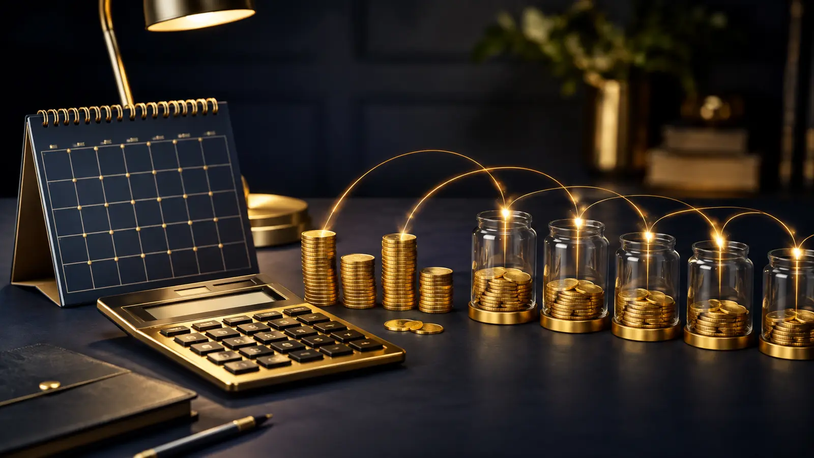 Calculating monthly sinking fund contributions with a calendar and calculator