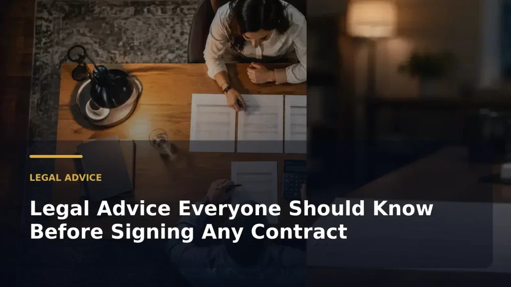 Legal Advice Everyone Should Know Before Signing Any Contract