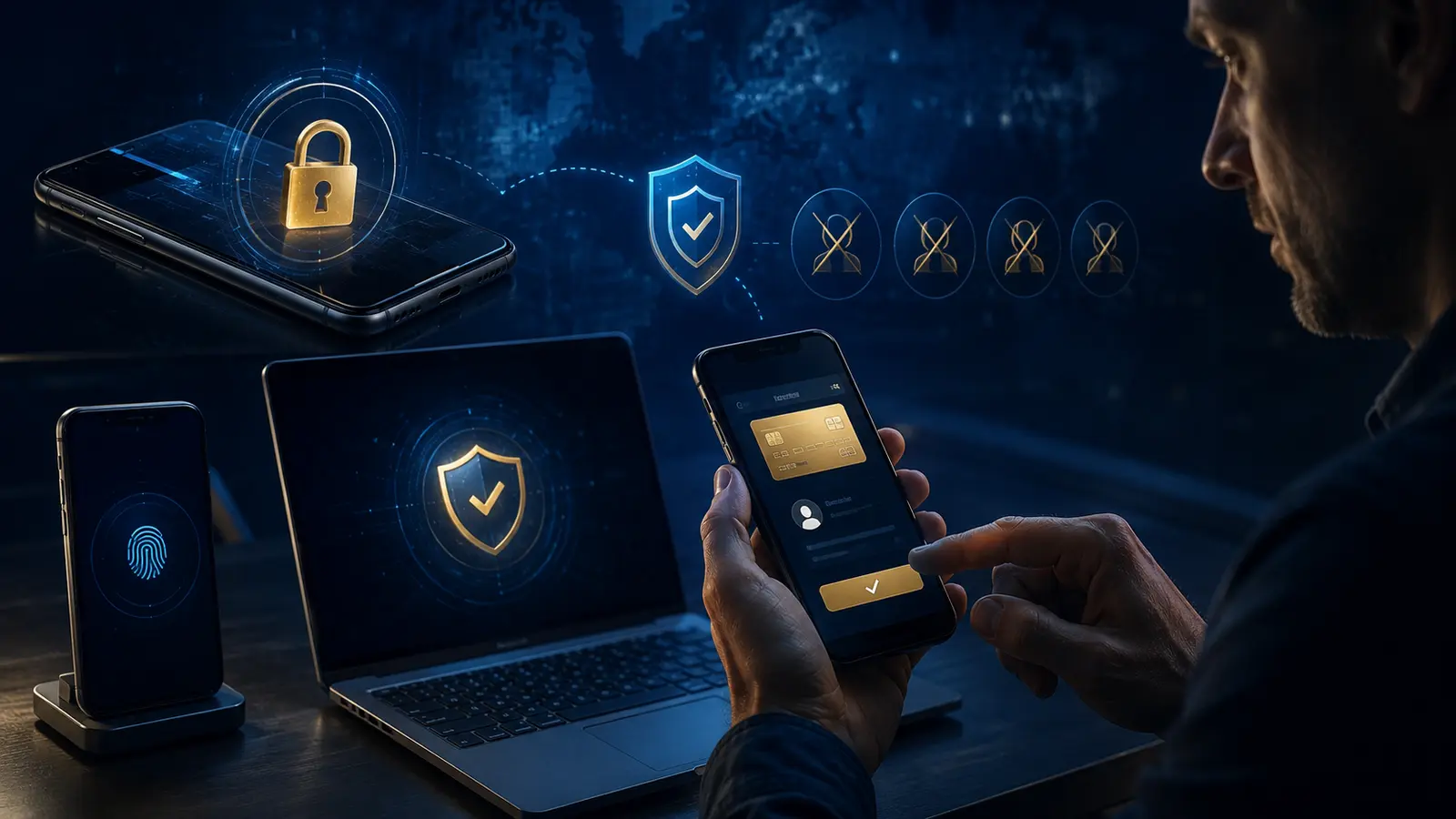 Remote locking a lost phone and verifying a financial transaction on a trusted device