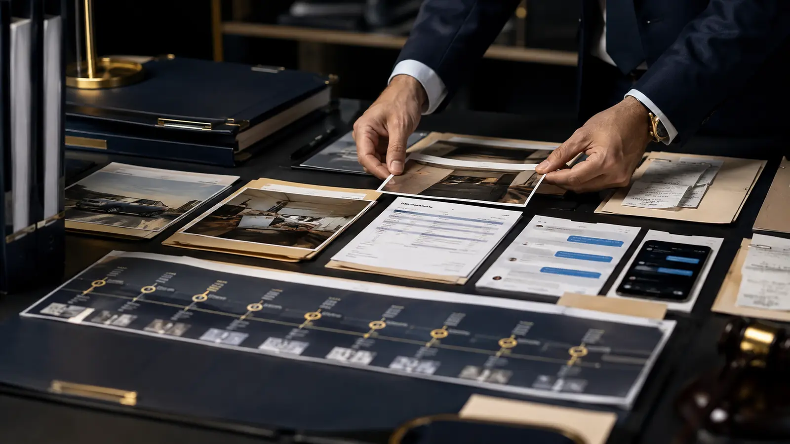 Organizing photos, receipts, messages, and a timeline as small claims evidence
