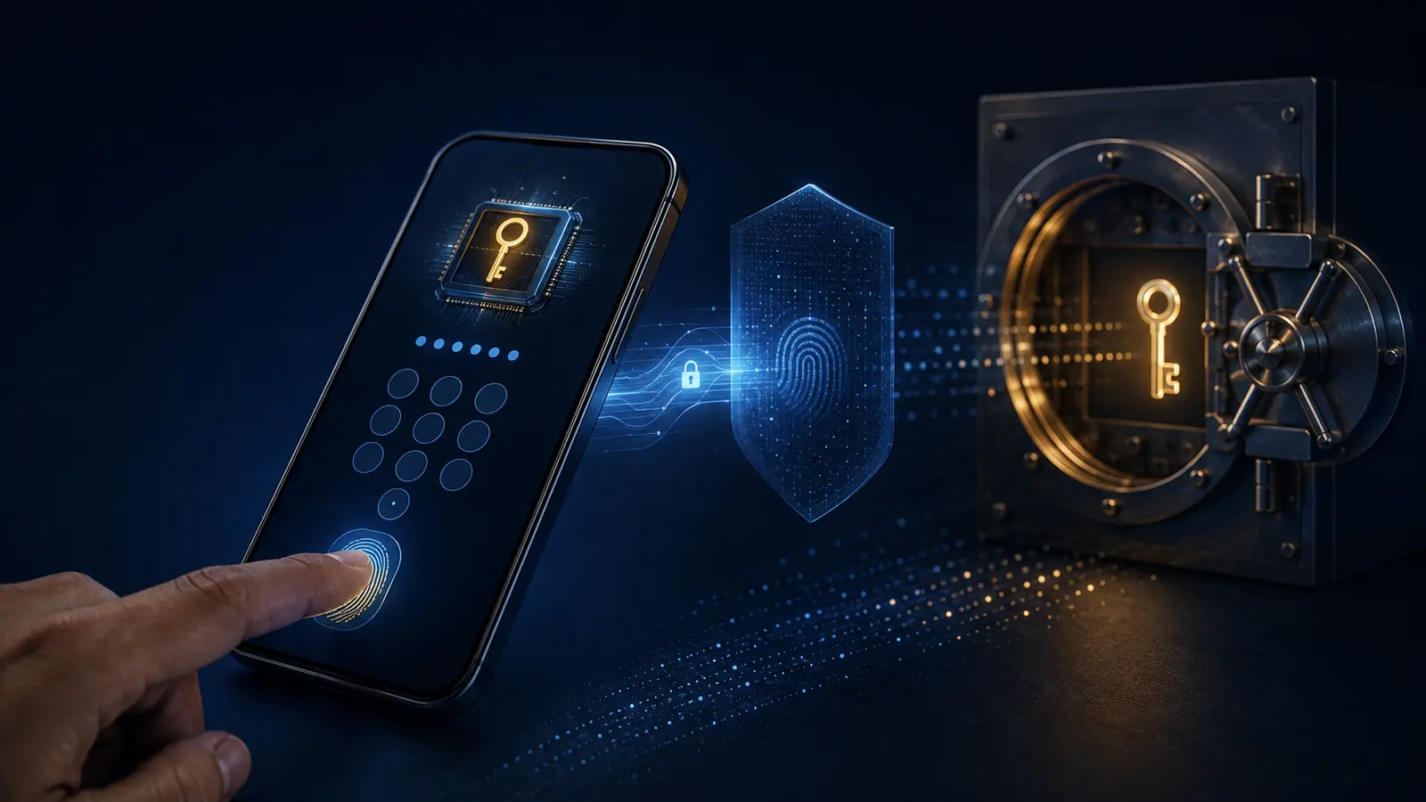 Local fingerprint or PIN activation of a passkey on a smartphone